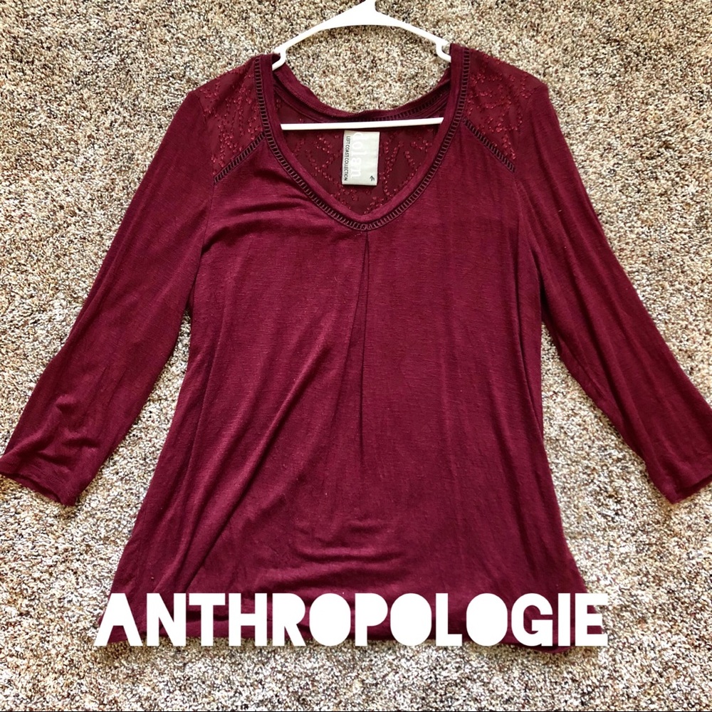 ANTHROPOLOGIE Medium Top w/ 3/4 length sleeves!